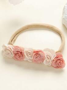 3pcs/Pack Baby Girls Soft & Stretchy Nylon Flower Headbands, Suitable For Newborns & Infants Photo Shoot - Mika Artificial Flower 3-piece Set - View 4