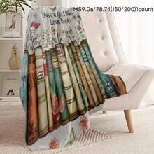 A Bookworm Girl Floral & Butterfly Throw Blanket - Soft, Lightweight Wool Shawl, Perfect For Readers, Ideal Birthday Gift For Girls And Women, Great For Sofa, Bed, Room Decor - Comfortable Year-Round