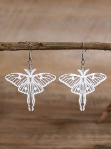 1 Pair Boho Style Transparent Acrylic Rectangular Water Drop Butterfly Print Fashionable Unique Earrings For Women - Various - View 8
