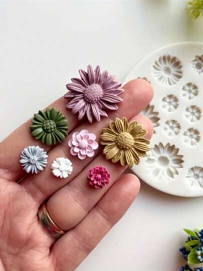 1 pezzo/2 pezzi Stampo in silicone fai-da-te a forma di fiore per orecchini, pendenti, caramelle e cioccolato - facile da usare, stampo multifunzione per artigianato e cottura