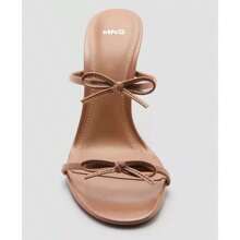 Mango Women's Bow Detail Strappy Heeled Sandals - 裸體 - 查看 3