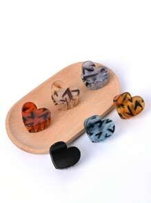 6 sztuk Eleganckie matowe serduszko w kształcie panterki Mini spinki do włosów, spinki do połowy karku, spinki boczne, uniwersalne akcesoria do włosów w stylu vintage, codzienna modna dekoracja włosów