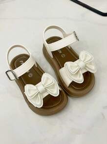 可爱蝴蝶结女童 PVC 凉鞋 - 舒适防滑，非常适合夏季