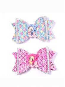 1 件扇贝鱼鳞美人鱼系列发夹，适合日常穿着、节日派对、礼物、情人节、返校和毕业装饰 - 彩色 - 查看 3