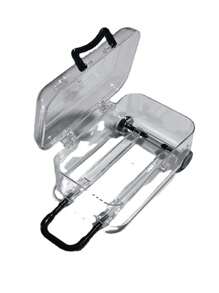 Minimalist Mini Wheeled Storage Box, Transparent Mobile Jewelry Box, Desktop Earring & Hair Accessory Organizer - Luggage Storage Box - View 2