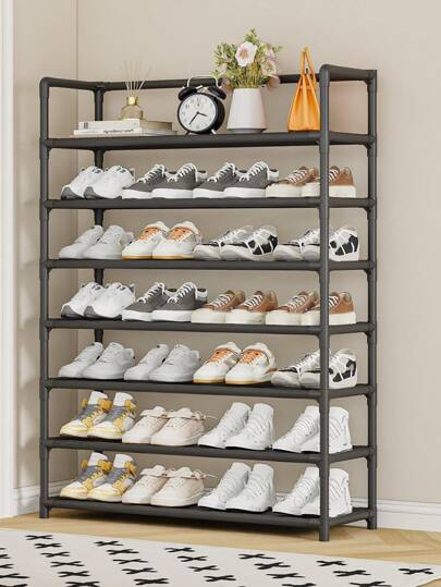 1pc 3-7 Tier Simple Shoe Rack, Dust-Proof Shoe Cabinet For Entryway, Dorm, Indoor, Balcony, Storage Organizer