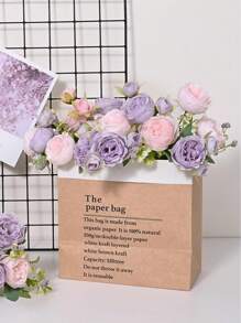 1 Bunch Artificial Peonies Silk Flowers Faux Peony Bouquet Floral Arrangements For Farmhouse Home Boho Wedding Table Centerpiece, Fake Plastic Flower Bulk For Vase Decoration Gifts Birthday Graduation - Two-tone Purple - View 3