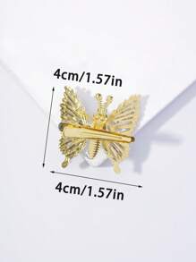 2 Pcs Young Girl Pink Fully Bling Rhinestone Animated Butterfly Hair Clips, Suitable As Birthday Gift For Girlfriend - Purple - View 3