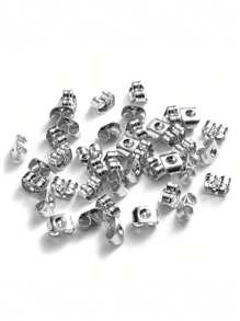 200pcs Alloy Butterfly Scroll Earring Backs - Secure Stopper Caps For DIY Jewelry Making - Studs & Posts