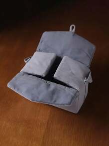 时尚女士灰色帆布相机包 - 轻巧紧凑的方形手提包，配有安全带扣、可拆卸肩带和相机保护垫隔层，适合摄影师的相机包