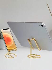 1pc Minimalist Metal Alloy Phone Stand, Suitable For Living Room, Bedroom, Office Desk, Study Back To School