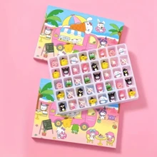 Sanrio 40 sztuk Sanrio Surprise Pack Decor, zestaw breloków, nowy stylowy czarny piękny melodia Hello Kitty Sanrio Family Mystery Box, brelok, zawieszka, dekoracja, prezent urodzinowy i walentynkowy dla mężczyzn i kobiet
