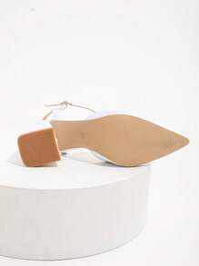 Scarpe da donna con punta affusolata, tallone aperto, tacco medio, cinturino alla caviglia, stile di moda nuovo