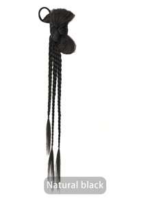 18 英寸合成接发辫子，Y2K 风格蝴蝶结马尾辫 - 彩色 - 查看 14