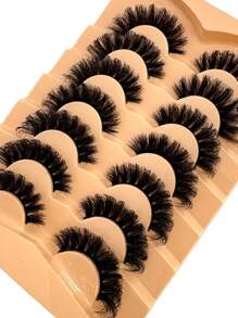 7 Pairs False Eyelashes Cat Eye Lashes Faux Mink Lashes Natural Look Fluffy Volumized Eyelashes Extension Natural Full Dramatic Messy False Eyelashes Travel Essentials Makeup Tools