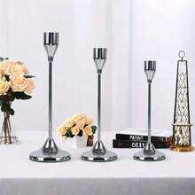 12-Piece Luxury European Style Copper-Colored Candle Holders, Metal Romantic Candlelight Dinner Table Decor, Suitable For Dining Table Center Decoration, Weddings, Restaurants, Parties (Candles Not Included)