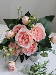 1PC/3PCS Artificial Peony Flowers Silk Bouquets Fake Plants For Spring Wedding Vase For Home Dining Room Bedroom Decorations, Festival Birthday Party Accessories, Outdoor Garden Decorations Gifts Graduation