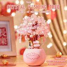 1pc New Arrival High Difficulty Multi-Granule Simulated Assemble Building Block Flower Bouquet, Carnation, Daisy, Jasmine Decorative Ornament, Home Decor, Birthday Gift, ABS Material, Handmade Fancy Building Block Ornament, Ideal For Valentine's Day, Mother's Day, Christmas, Halloween, Birthday