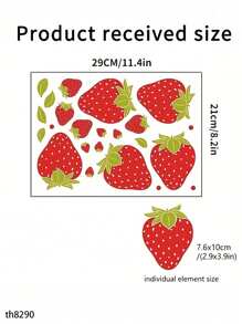 1 Set Of Strawberry Removable Waterproof Self-Adhesive PVC Stickers, Suitable For Living Room, Bedroom, Background Wall, Wall Decoration, Home Decoration,Renovation Stickers Peel Wall Panels,Wall Paper, Wallpapers,Spring Decoration Items Refresh Your Home,Rama Decoration Stickers