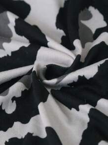 1pc Leopard Print Armless Sofa Bed Cover, Elastic Sofa Cover, Furniture Protective Cover Suitable For Bedroom, Office, Living Room, Home Decoration