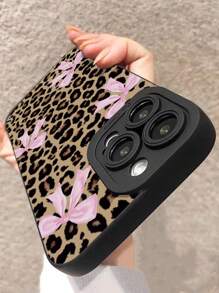 多孔直边豹纹蝴蝶结彩绘防摔手机壳 兼容 P14 Pro Max、P13、卡通P11、P12防摔XR卡通78 GES2手机壳XS，兼容 P15、P16、P16 Pro男款、Redmi系列、Redmi系列防水防震防刮 - 彩色 - 查看 4