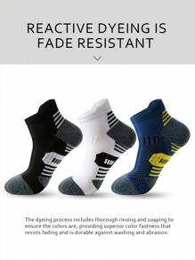 3 双专业运动袜男士马拉松跑步短袜男女士户外健身压缩踝袜厚毛巾底篮球袜男加大码 37-45