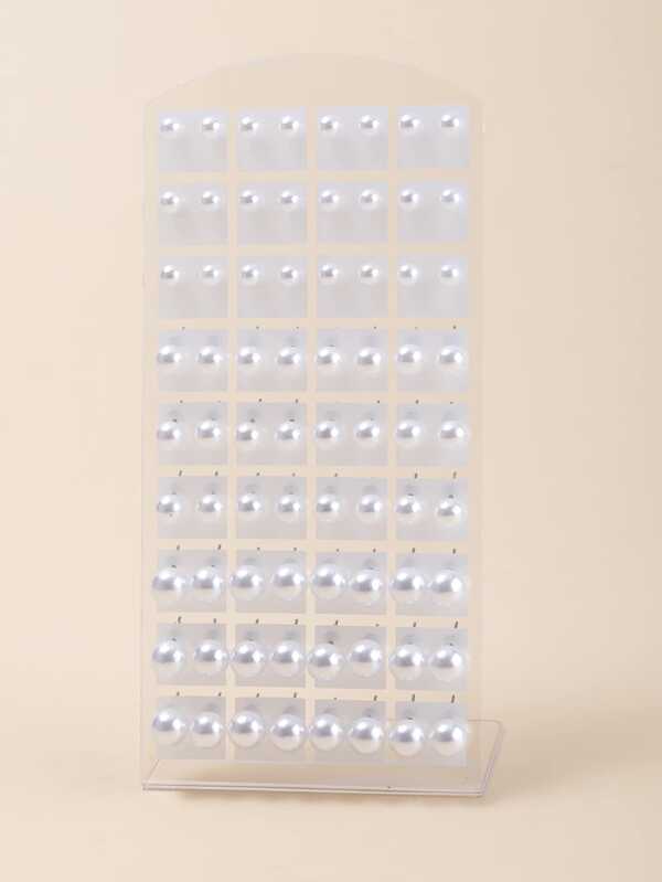 36 piezas/12 piezas Pendientes de perla acrílica blanca, las pequeñas imperfecciones superficiales son normales, sin tarjeta incluida