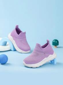 宝宝幼儿休闲鞋，透气柔软防滑百搭四季一体式运动鞋 - 紫色 - 查看 6