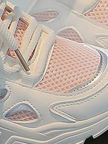 1 par de zapatillas de moda clásicas con cordones, diseño de bloques de color adecuados para uso casual, escuela, caminar, unisex para niños