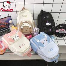 Sanrio Bolsa de almacenamiento multifuncional de Sanrio Kuromi, Cinnamoroll, Pompom Purin y My Melody, mochila de estilo universitario para secundaria y preparatoria con gran capacidad, mochila escolar adecuada para uso diario, profesionales y estudiantes, viajes y trabajo, el regalo perfecto para regresar a la escuela