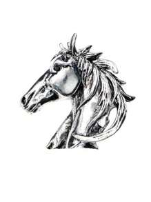 1 pieza Broche Vintage Retro de cabeza de caballo de metal dorado, Pasador de solapa de estilo europeo y estadounidense unisex con diseño de animal