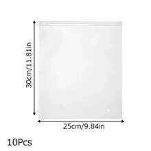 10pcs Travel Zipper Bags, PE Storage Bags, Semi-Transparent Plastic Bags With EVA Zipper, Zipper Bags, Waterproof Packaging Bags