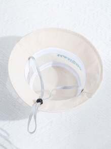 1pc Fashionable Cute Letter Embroidered S Bucket Hat, Windproof Sunproof Soft Breathable Bucket Hat - Multicolor - View 6