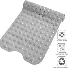 1 件灰色凸点浴室垫，按摩淋浴垫防滑浴缸垫，防滑带吸盘柔软 PVC 材料浴室地毯，可机洗带排水孔，适用于浴缸、淋浴房、浴室家居浴室装饰浴室地毯户外地毯门垫秋季装饰浴室配件返校入口装饰 - 淺灰色 - 查看 5