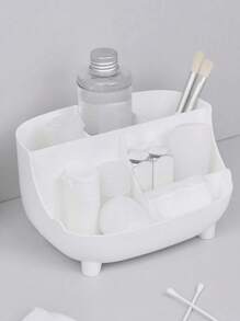 Cosmetic Storage Box,1Pc White Makeup Organizer For Desk Easy Storage Cosmetic Organizer Portable Cosmetic Storage Box