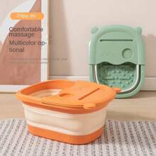 1 pieza Bañera de masaje plegable para pies, minimalista para adultos en dormitorio con asa, cubo para remojar los pies con tapa, bañera profunda para pies, palangana para lavar los pies, decoración de otoño para el baño del hogar
