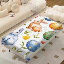 1pc Easter Tablecloth With Rabbit & Egg Design, Suitable For Spring/Summer Decoration, Easter Gift, Indoor/Outdoor, Easter Party & Home Decor, Easter Decorations, Farmhouse Decor - Multicolor - View 16