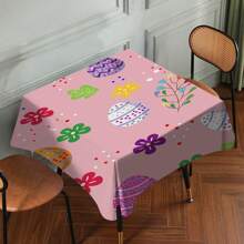 1pc Easter Tablecloth With Rabbit & Egg Design, Suitable For Spring/Summer Decoration, Easter Gift, Indoor/Outdoor, Easter Party & Home Decor, Easter Decorations, Farmhouse Decor - Multicolor - View 50