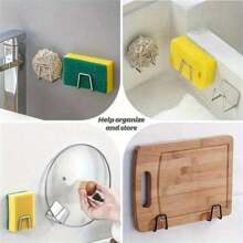 厨房水槽海绵架，粘性海绵架，水槽置物架，壁挂/台面安装，排水设计，整洁收纳，不锈钢材质，防锈防水，速干，营造舒适精致的生活氛围，圣诞礼物，2025年冬季，2026年新品上市