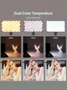 Luce per selfie ricaricabile, Luce di riempimento per telefono con molletta, Luce video portatile e rimovibile con molletta per selfie, trucco, live streaming, compatibile con iPhone, Android, iPad, smartphone, Luce LED portatile dimmerabile, per fotografia, selfie, registrazione video, videoconferenze
