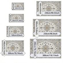 [Crystal Velvet 700g/㎡ Embossed Bottom 5mm Thick] Vintage European Style Floral Pattern Modern Carpet For Living Room, Kitchen, Bedroom, Study, Bathroom