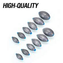 10Pcs Fishing Sinkers Olive Shape Fishing Accessories 5G/7G/10G/15G/20G/30G Fishing Lead Weight Plastic Core For Long Casting