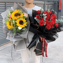 20 张金边防水鲜花包装纸，适用于花店、DIY 花卉包装、母亲节、情人节、周年纪念、婚礼、毕业典礼和礼品包装， - 彩色 - 查看 12