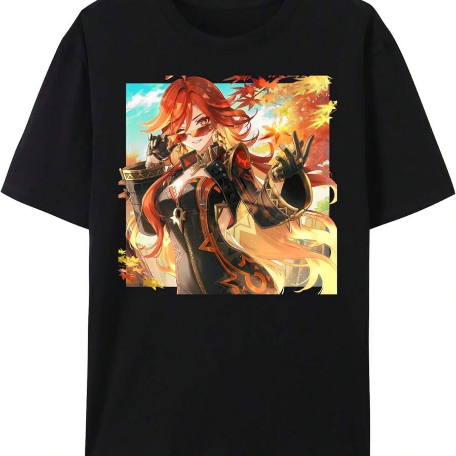 Mavuika Impression T-Shirt.Pyro Archon Cotton Short Sve Tee - Black - View 1