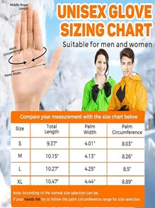 Outdoor Thermal Lined Insulated Gloves, Sports Cycling Skiing Touchscreen Gloves, Men's Warm Gloves