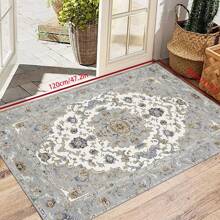 [Crystal Velvet 700g/㎡ Embossed Bottom 5mm Thick] Vintage European Style Floral Pattern Modern Carpet For Living Room, Kitchen, Bedroom, Study, Bathroom