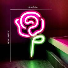 1 tấm biển hiệu đèn neon tình yêu, đèn neon hình trái tim tình yêu XOXO Rose, dùng pin hoặc USB, trang trí để bàn hoặc treo tường, kích thước 13,5 x 5,11 inch (34,5 x 13 cm) - trắng - Xem 71