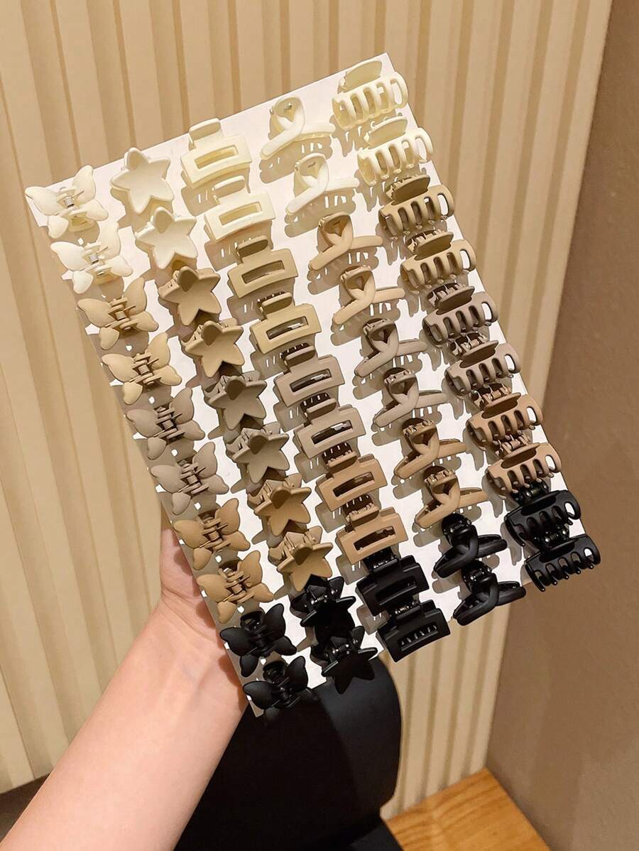10/20/50 piezas Ganchos pequeños para el cabello de mujer, con elementos de mariposa y estrella, de varios estilos, de colores múltiples, elegantes y sencillos, adecuados como obsequios para damas