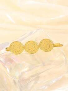 1pc Chic Golden Hair Clip With Tassels, Sturdy & Elegant Fashion Hair Accessory For Women, Suitable For Weddings, Parties, Ramadan Events