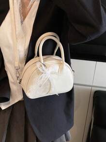 Bowling Ball Bag For Women New Fashion Seashell Shaped Versatile Shoulder Crossbody Bag Niche Commuting Handbag